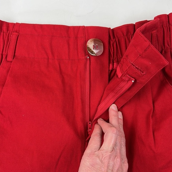 See You Soon Super Cute Red Paper Bag Shorts - Picture 2 of 9